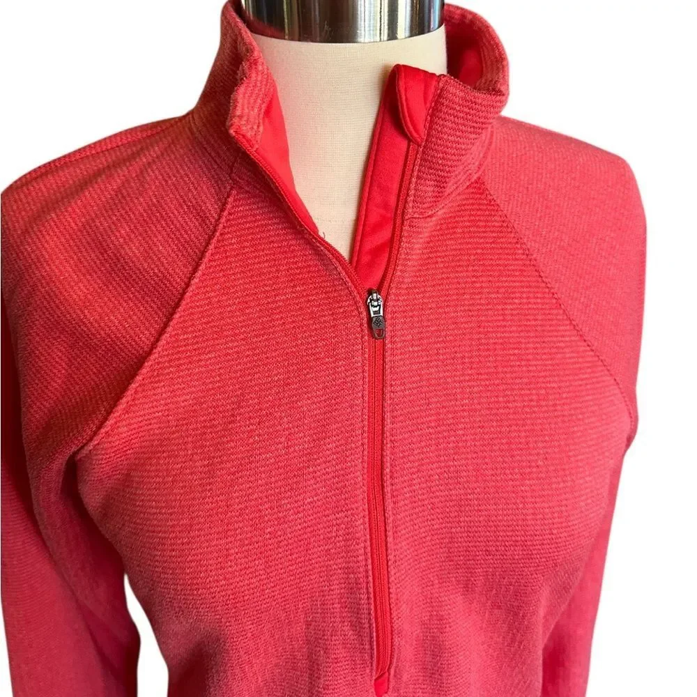 Columbia - Coral Pink Orange Long sleeve shirt pullover 1/2 zip size Small